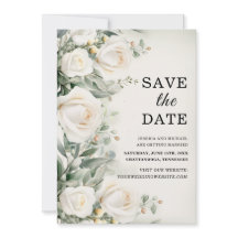 Witte Rozen Groen Elegante bruiloft