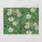 Witte rozen, groene bladeren, mooie bloemen briefkaart (Voorkant)
