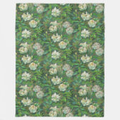 Witte rozen, groene bladeren, mooie bloemen fleece deken (Voorkant)