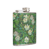 Witte rozen, groene bladeren, mooie bloemen heupfles (Rechts)