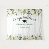 Witte Rozen Groene Bloemen Foto Gradatie Achtergro Wandkleed (Voorkant (horizontaal))