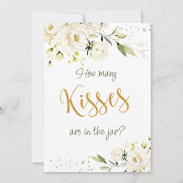 Witte Rozen Groene Decoratie Raad Hoeveel Kusjes i Kaart