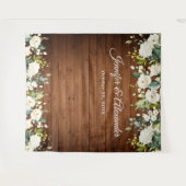 Witte Rozen Groene Huwelijksfotocabine Achtergrond Wandkleed (Voorkant (horizontaal))