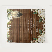 Witte Rozen Groene Huwelijksfotocabine Achtergrond Wandkleed (Voorkant (horizontaal))