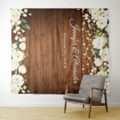 Witte Rozen Groene Huwelijksfotocabine Achtergrond Wandkleed (In Situ (horizontaal))