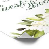 Witte Rozen Guestbook Handtekening Poster (Hoek)