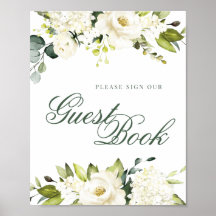 Witte Rozen Guestbook Handtekening