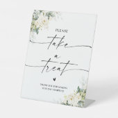 Witte rozen hebben een goed teken reclamebord met voetstuk (Voorkant)