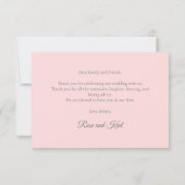 Witte Rozen Hoek Boeket | Roze Bedankkaart (Achterkant)