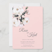 Witte Rozen Hoek Boeket | Roze Kaart (Voorkant)