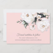 Witte Rozen Hoek Boeket | Roze Save The Date (Achterkant)
