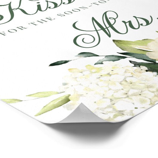 Witte Rozen Hoeveel Kusjes Bord Poster (Hoek)