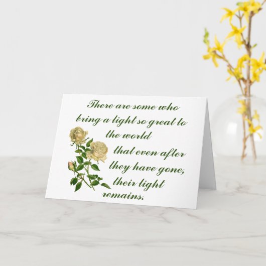 Witte rozen Hun licht blijft sympathie Kaart (Gele Bloem)