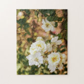 Witte rozen in de tuin puzzel legpuzzel (Verticaal)