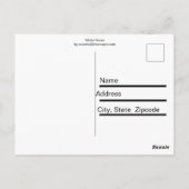 Witte rozen in een blauwe vaas briefkaart (Achterkant)
