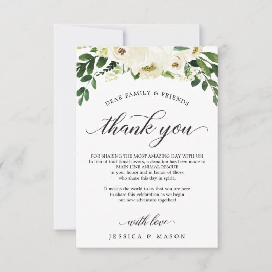 Witte rozen in plaats van favoriete kaart (Voorkant)