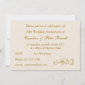 Witte rozen Jubileum Sla de datum op Save The Date (Achterkant)