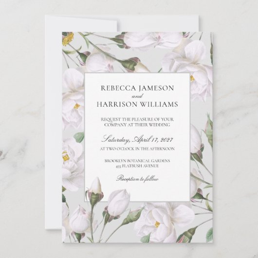  witte rozen kaart (Voorkant)