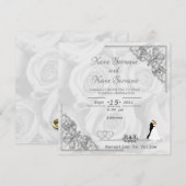 witte rozen kaart (Voorkant / Achterkant)