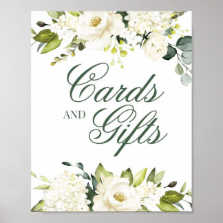 Witte Rozen Kaarten & Cadeaus Uithangbord Poster