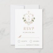 Witte Rozen Kader Religieuze Trouw RSVP Kaart (Voorkant)