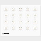 Witte Rozen Kader Religieuze Trouwdag Ronde Sticker (Vel)