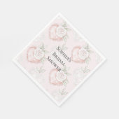  Witte Rozen Kant Harten Roze Vrijgezellenfeest Servet (Hoek)