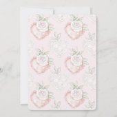  Witte Rozen Kant Harten Wedding Kaart (Achterkant)