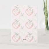 Witte Rozen Kant Harten Wedding Kaart (Achterkant)