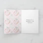 Witte Rozen Kant Harten Wedding Kaart (Binnen)