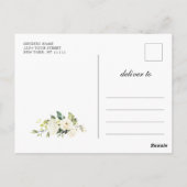 Witte Rozen Kant Rustieke Bruiloft Save the Date Briefkaart (Achterkant)