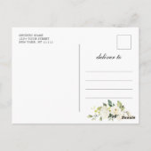 Witte Rozen Kant Rustieke Bruiloft Save the Date Briefkaart (Achterkant)