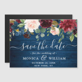 Witte Rozen Kant Save the Date Magnetische Kaart (Voorkant / Achterkant)