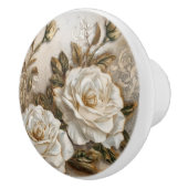 Witte Rozen Keramische Knop (Rechts)