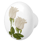 Witte rozen keramische knop (Rechts)