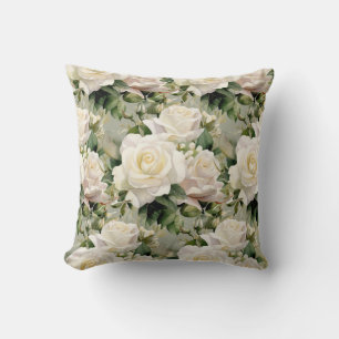 Witte Rozen Klassieke Bloemen Kussen