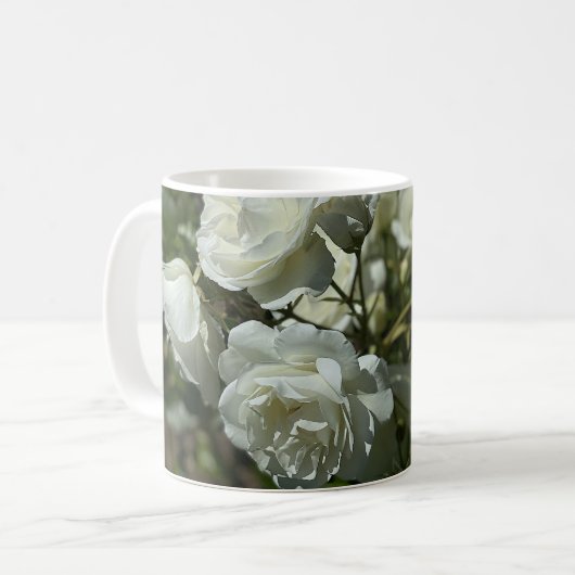 witte rozen koffiemok (Voorkant links)
