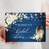 Witte rozen Koninklijk blauwe houten lantaarn Brui Gastenboek