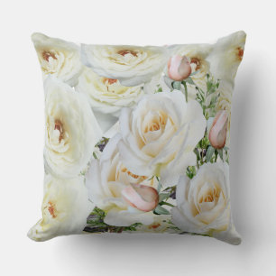 witte rozen kussen