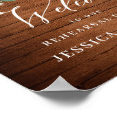 Witte Rozen Lantaarn Landelijke Houten Oefendiner Poster (Hoek)