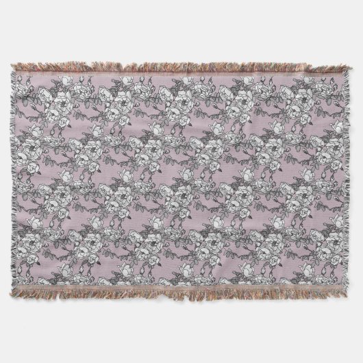 Witte rozen lavendel achtergrond deken (Voorkant)