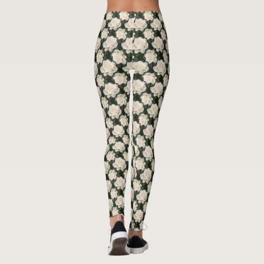Witte rozen leggings (Achterkant)