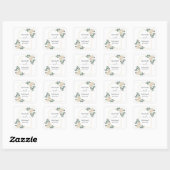 Witte rozen Lente Bloem Romantische Bruiloft Vierkante Sticker (Vel)