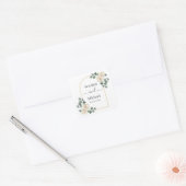 Witte rozen Lente Bloem Romantische Bruiloft Vierkante Sticker (Envelop)
