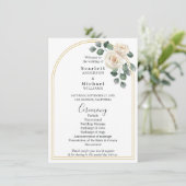 Witte rozen Lente Bloemige Romantische Bruiloft (Staand voorkant)