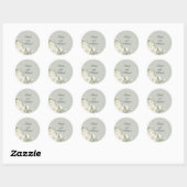 Witte Rozen Lichtgroene Stickers (Vel)