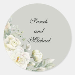 Witte Rozen Lichtgroene Stickers