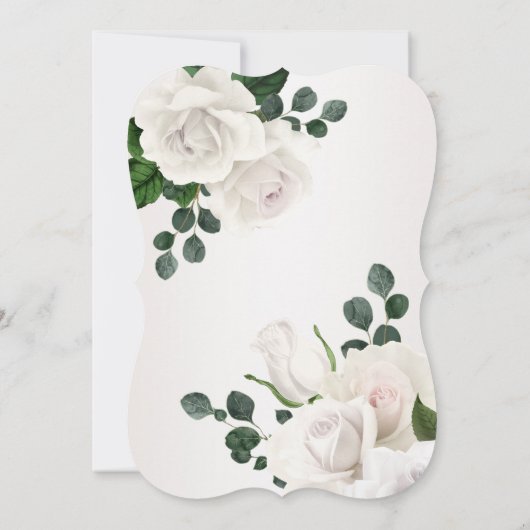  witte rozen Luxurous 60th Birthday Kaart (Achterkant)