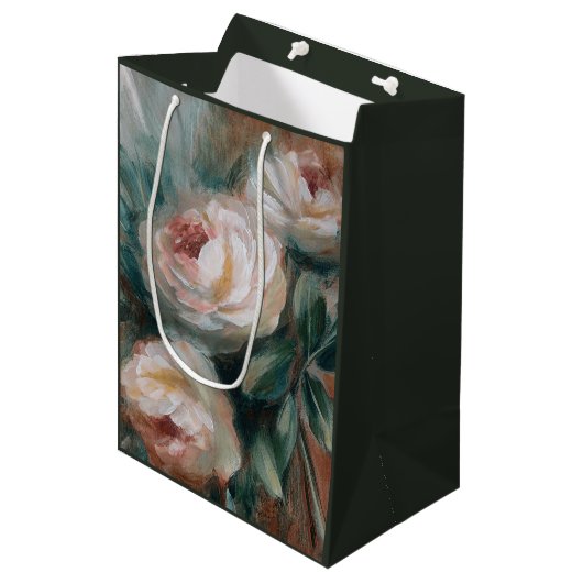 Witte Rozen Medium Cadeauzakje (Voorkant Gekanteld)