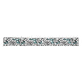 Witte rozen met blauwe bladeren satijnen lint (Voorkant)